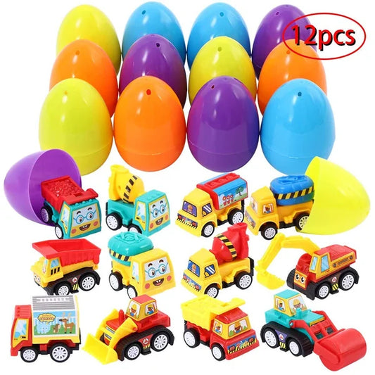 12 Prefilled Easter Eggs With Pull Back Cars